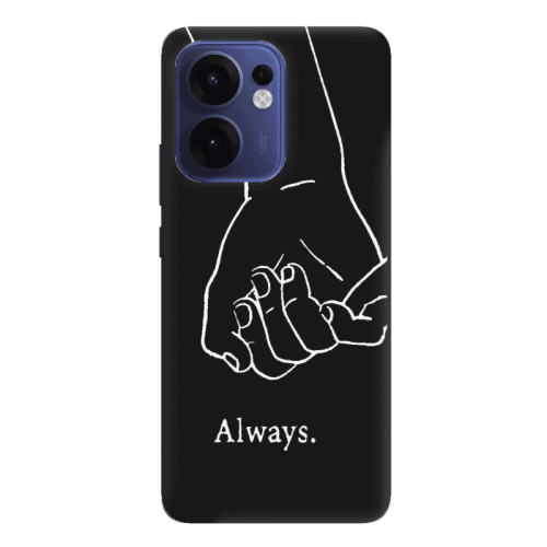 Oppo Reno 13 F Always Black Colored Silicone TPU Θήκη